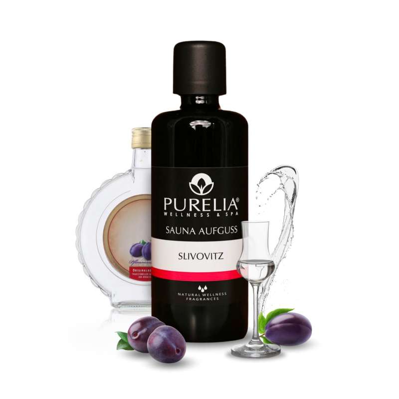 PURELIA Saunaaufguss Konzentrat Slivovitz 100 ml natürlicher Sauna-aufguss - reine ätherische Öle