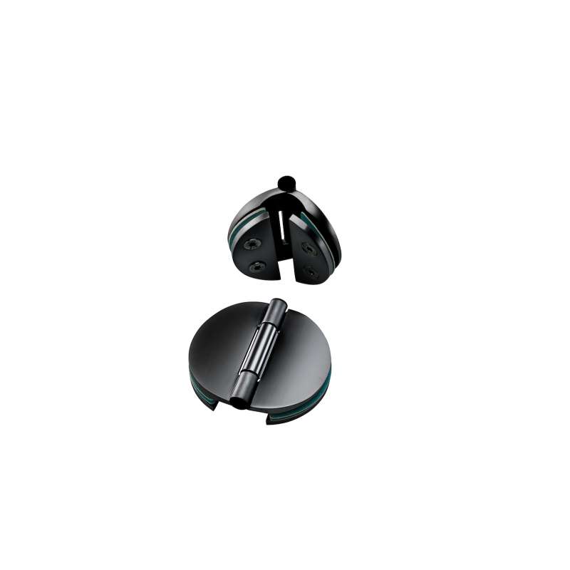 Infraworld 2x Doppeltürband schwarz matt für 6 bzw. 8 mm Glastür Saunatür
