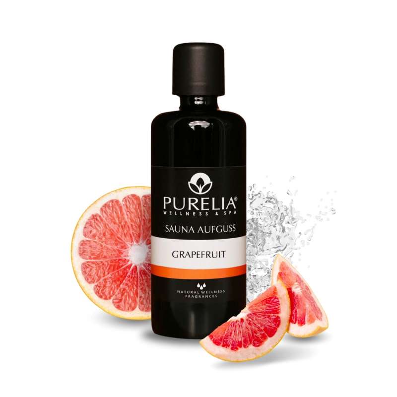 PURELIA Saunaaufguss Konzentrat Grapefruit 100 ml natürlicher Sauna-aufguss - reine ätherische Öle
