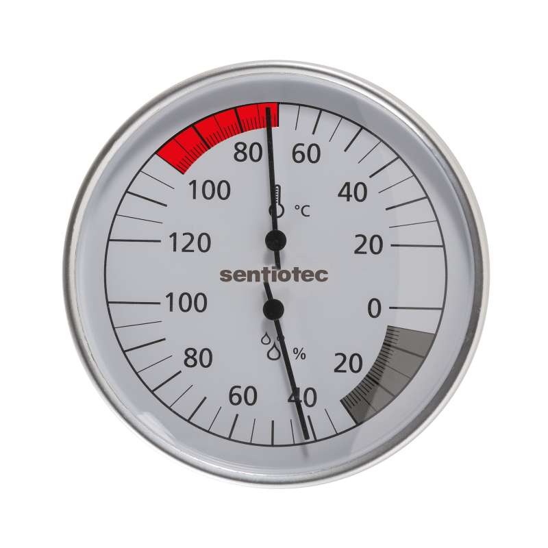 Sentiotec Thermo-Hygrometer Basic Ø 10 cm Saunathermometer Saunagygrometer