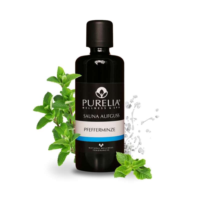 PURELIA Saunaaufguss Konzentrat Pfefferminz 100 ml natürlicher Sauna-aufguss - reine ätherische Öle