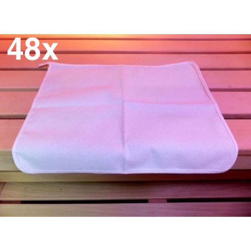 Sauna Sitztuch 48 Stck für finnische Sauna Dampfbad Wärmekabine 35x45 cm weiß