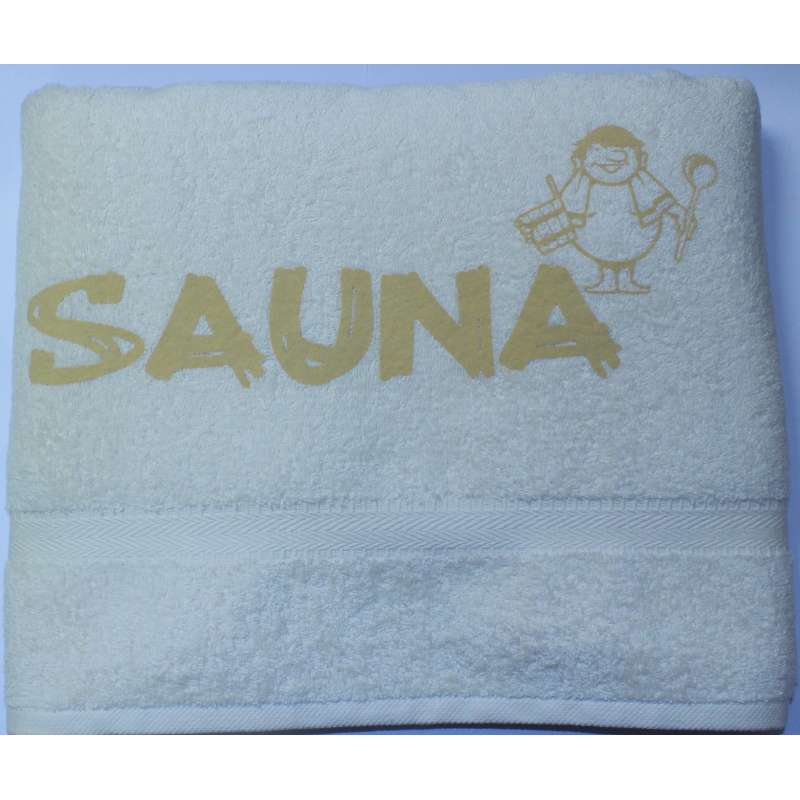 Silver Star Saunalaken Saunatuch natur/beige 70x220cm Saunakilt Aufdruck Sauna