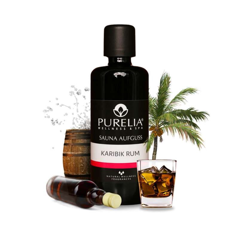 PURELIA Saunaaufguss Konzentrat Karibikrum 100 ml natürlicher Sauna-aufguss - reine ätherische Öle