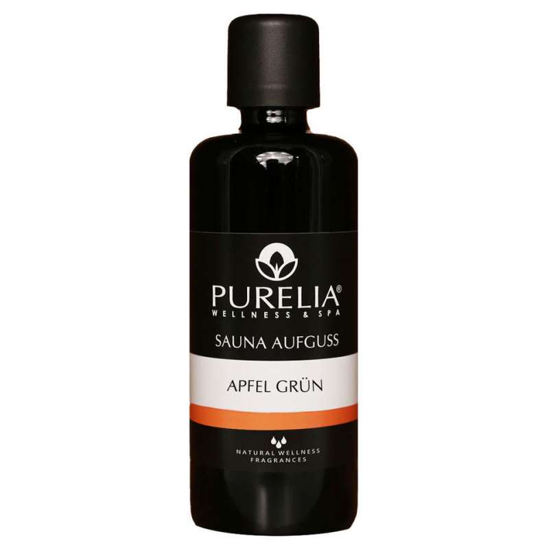 PURELIA Saunaaufguss Konzentrat Apfel grün 100 ml natürlicher Sauna-aufguss - reine ätherische Öle