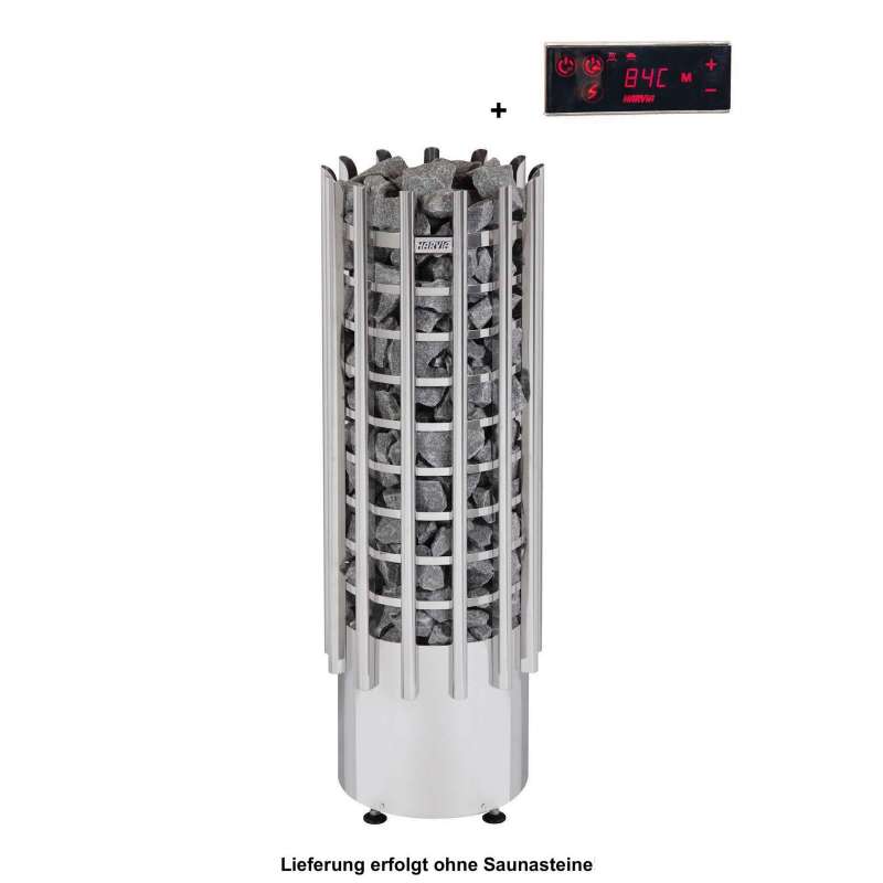 Harvia Saunaofen Glow Tower EE 9 kW Elektroofen mit Steuerung Bedienfeld TRT90EE