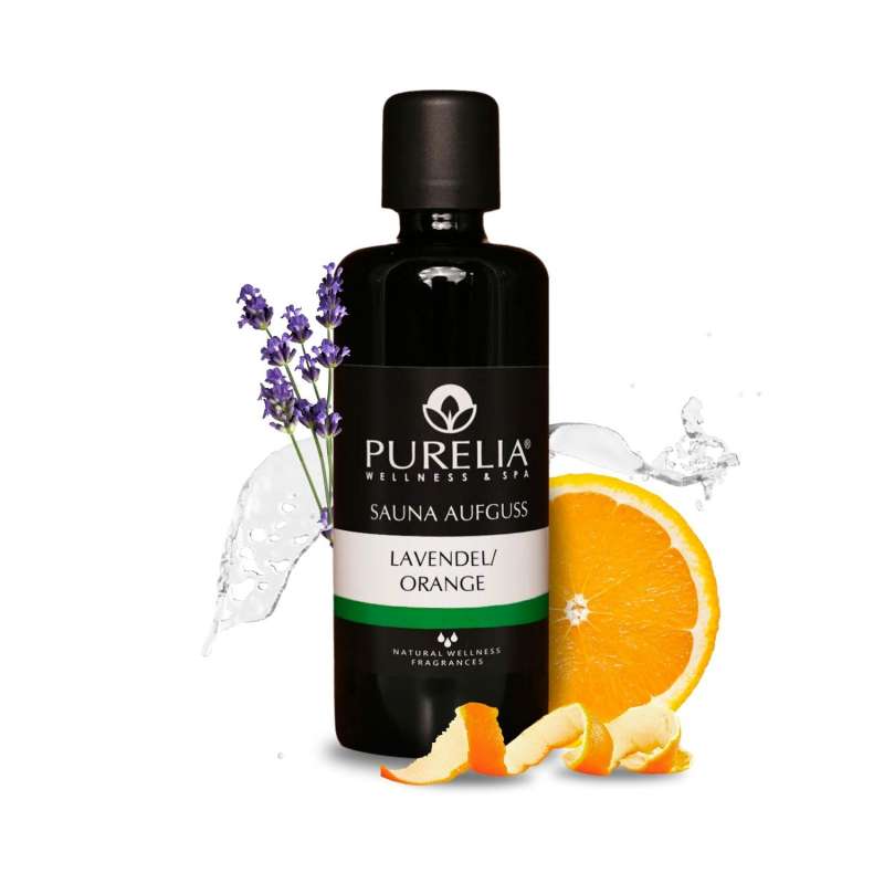 PURELIA Saunaaufguss Konzentrat Lavendel-Orange 100 ml natürlicher Sauna-aufguss - reine ätherische