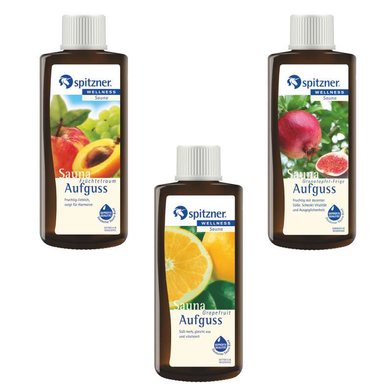 Spitzner Saunaaufguss Vorteilspack Früchtetraum Grapefruit Granatapfel je 190ml