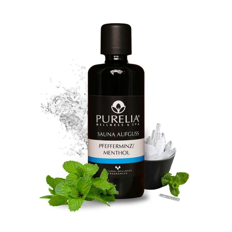 PURELIA Saunaaufguss Konzentrat Pfefferminz-Menthol 100 ml natürlicher Sauna-aufguss - reine ätheris