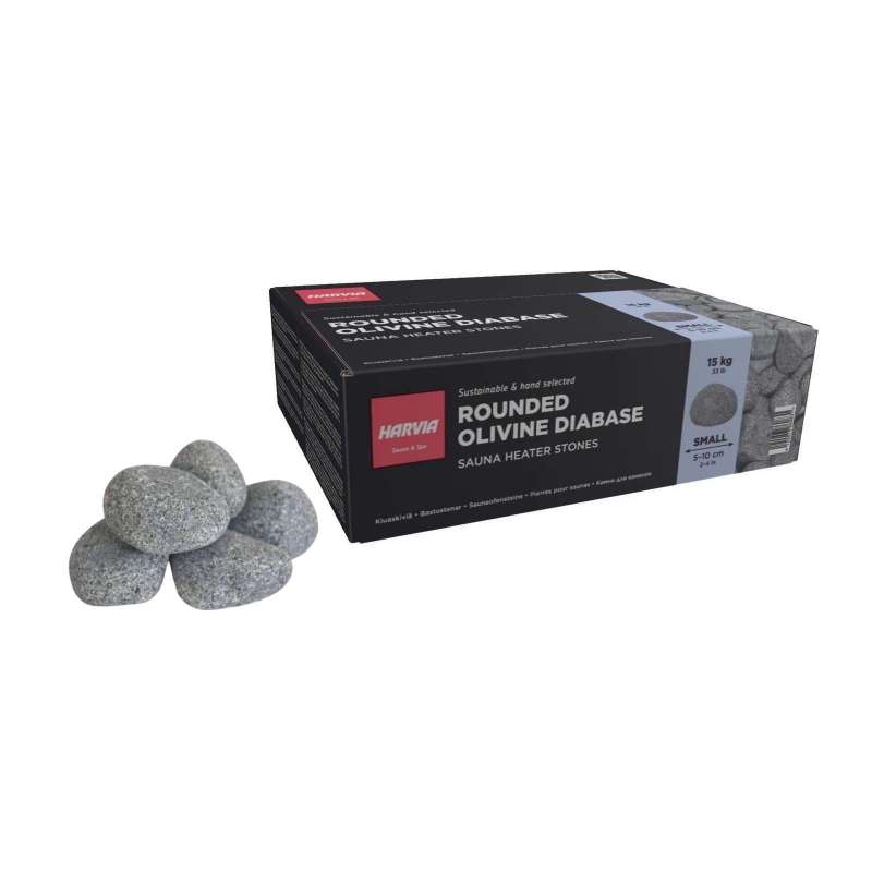 Saunasteine 15 kg rund für Saunaofen Finnische Saunasteine 5 - 10 cm abgerundet