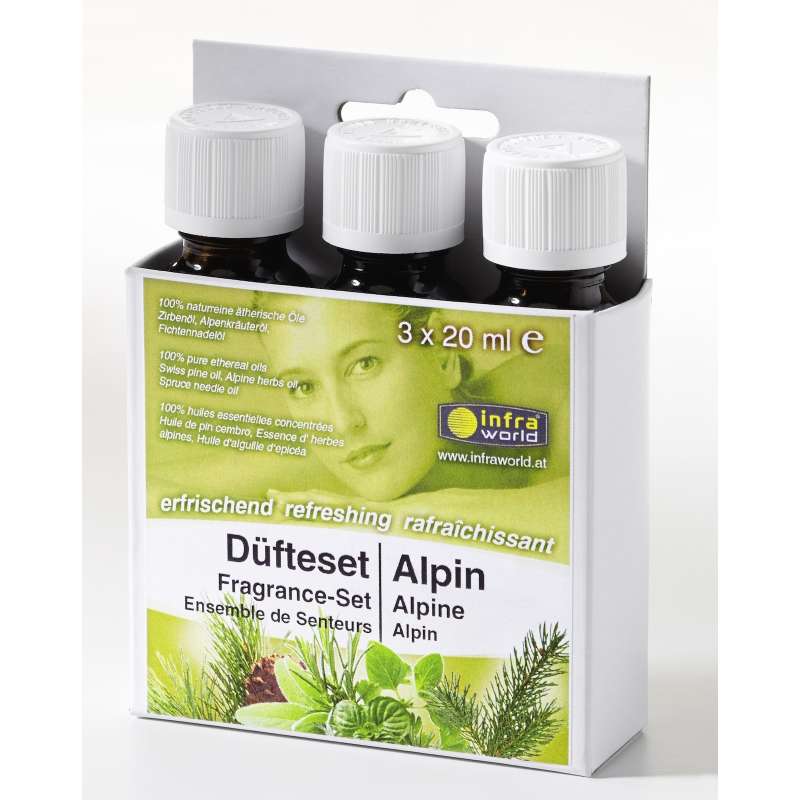 Infraworld Sauna Düfteset Alpin 3x20 ml Fichtennadel Zirbe Alpenkräuter W4456