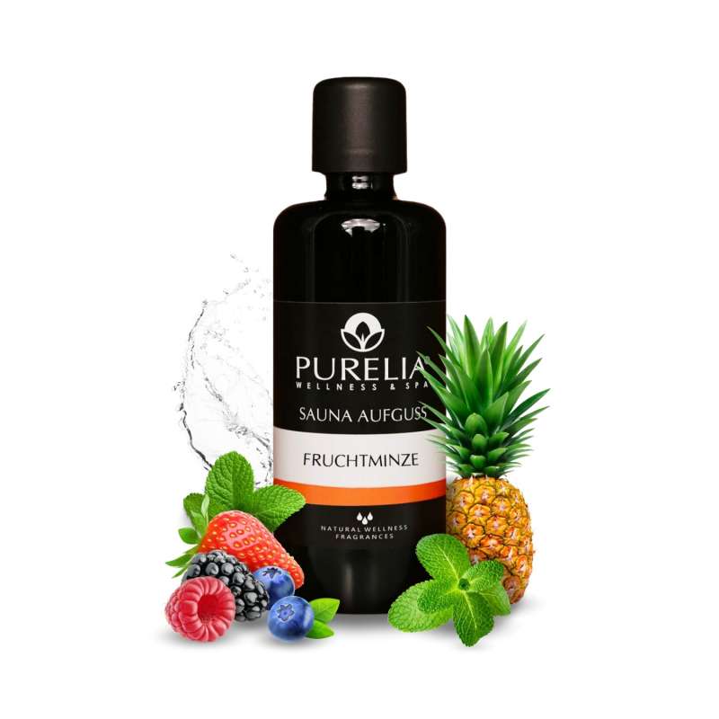 PURELIA Saunaaufguss Konzentrat Fruchtminze 100 ml natürlicher Sauna-aufguss - reine ätherische Öle