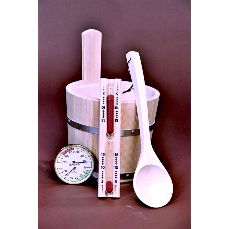 Achleitner Sauna Aufguss Set 4-teilig mit Aufgusskübel 5 l 397
