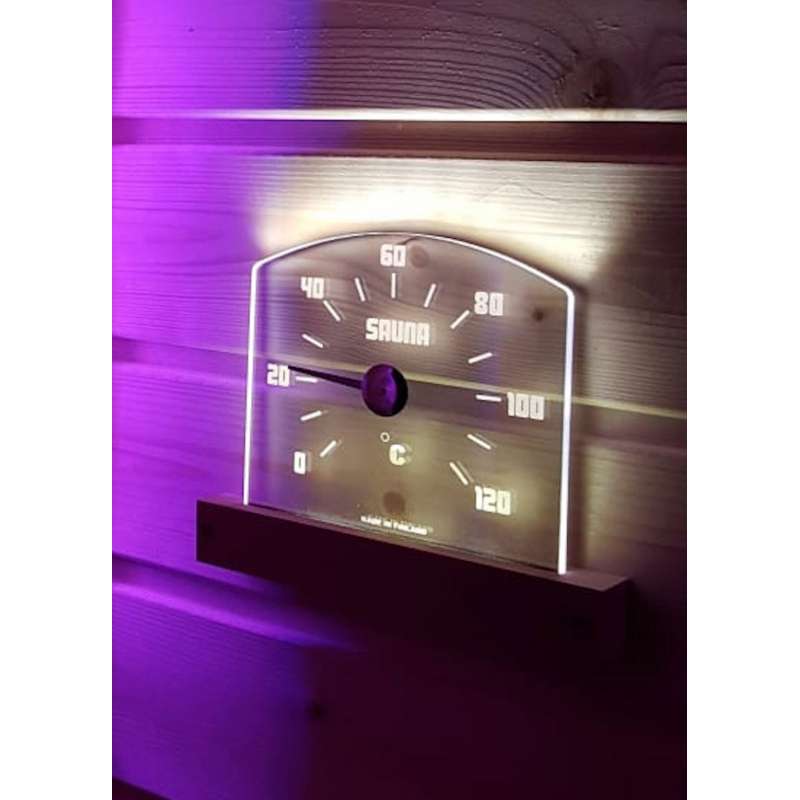 Nikkarien Saunia LED Sauna Thermometer bis 120 °C 29x18,5x2 cm Polycarbonat 46300