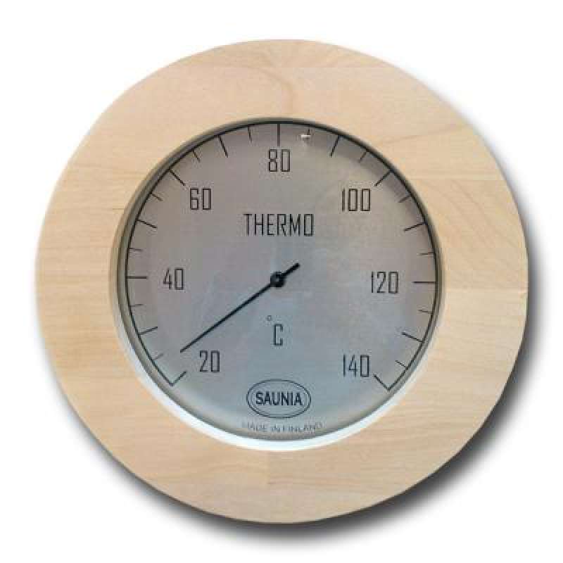 Nikkarien Sauna Thermometer rund Jumbo Birken Leimholz bis 140 Grad
