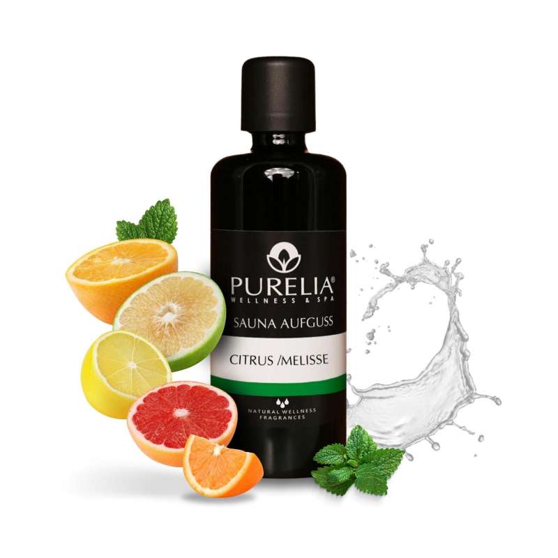 PURELIA Saunaaufguss Konzentrat Zitrus-Melisse 100 ml natürlicher Sauna-aufguss - reine ätherische Ö