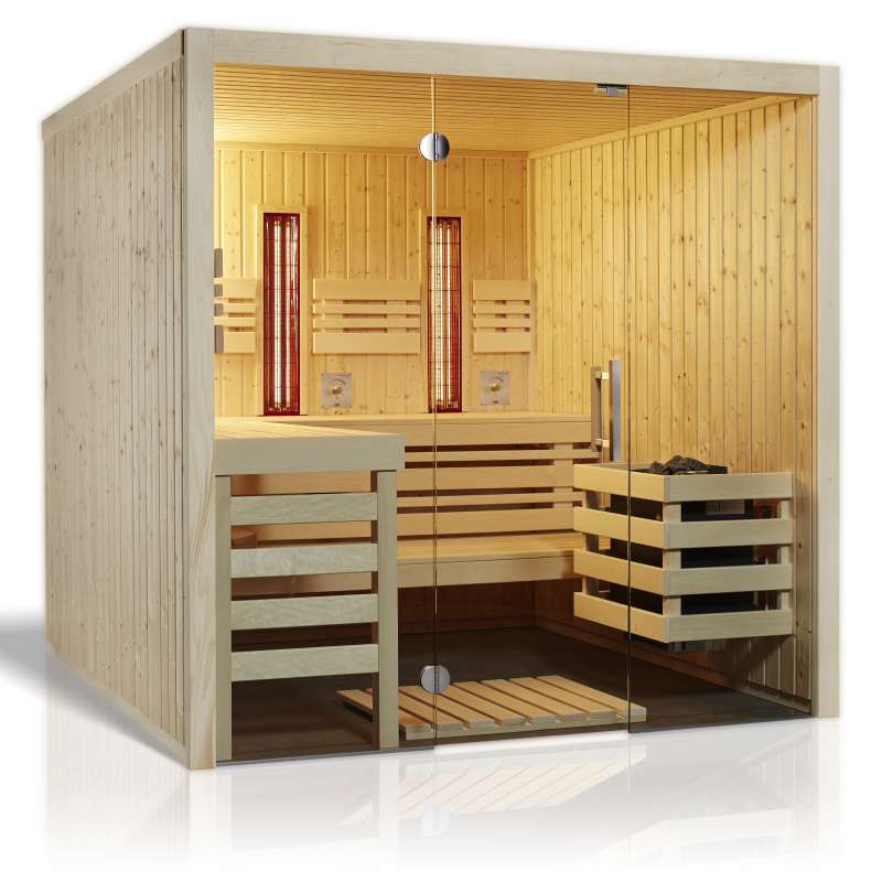 Infraworld Sauna Panorama Complete 210 x 210 cm nordische Fichte 391031