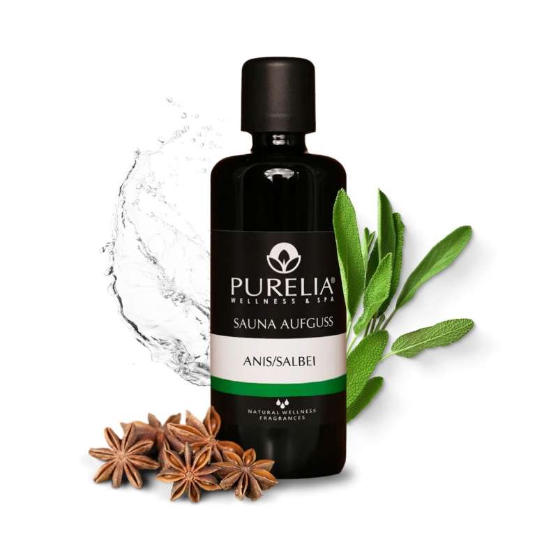 PURELIA Saunaaufguss Konzentrat Anis-Salbei 100 ml natürlicher Sauna-aufguss - reine ätherische Öle