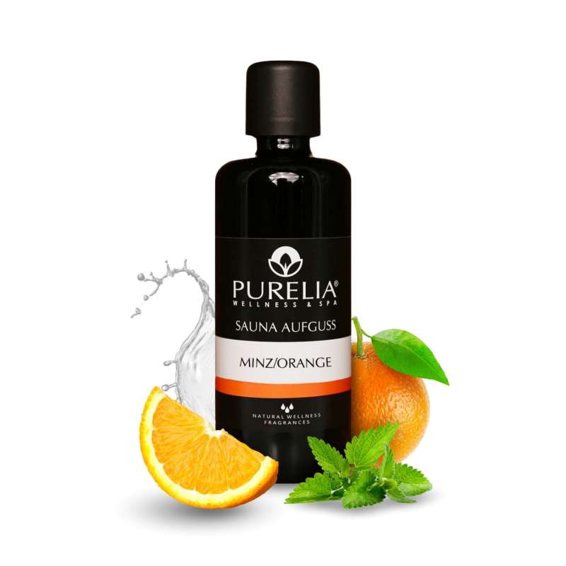 PURELIA Saunaaufguss Konzentrat Minz-Orange 100 ml natürlicher Sauna-aufguss - reine ätherische Öle