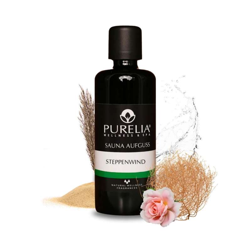 PURELIA Saunaaufguss Konzentrat Steppenwind 100 ml natürlicher Sauna-aufguss - reine ätherische Öle