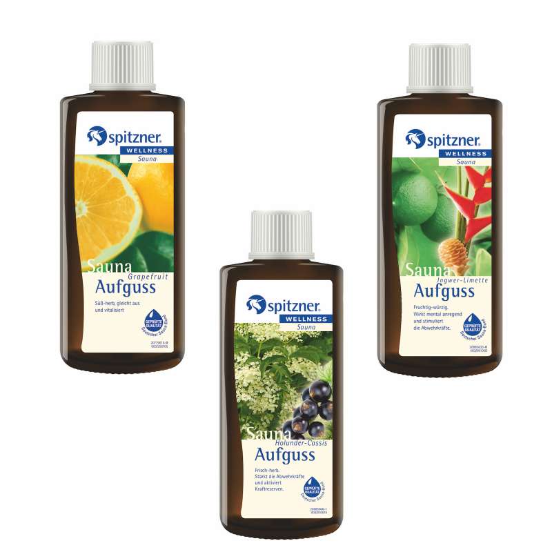 Spitzner Saunaaufguss Vorteilspack 3er Grapefruit Holunder Ingwer je 190ml