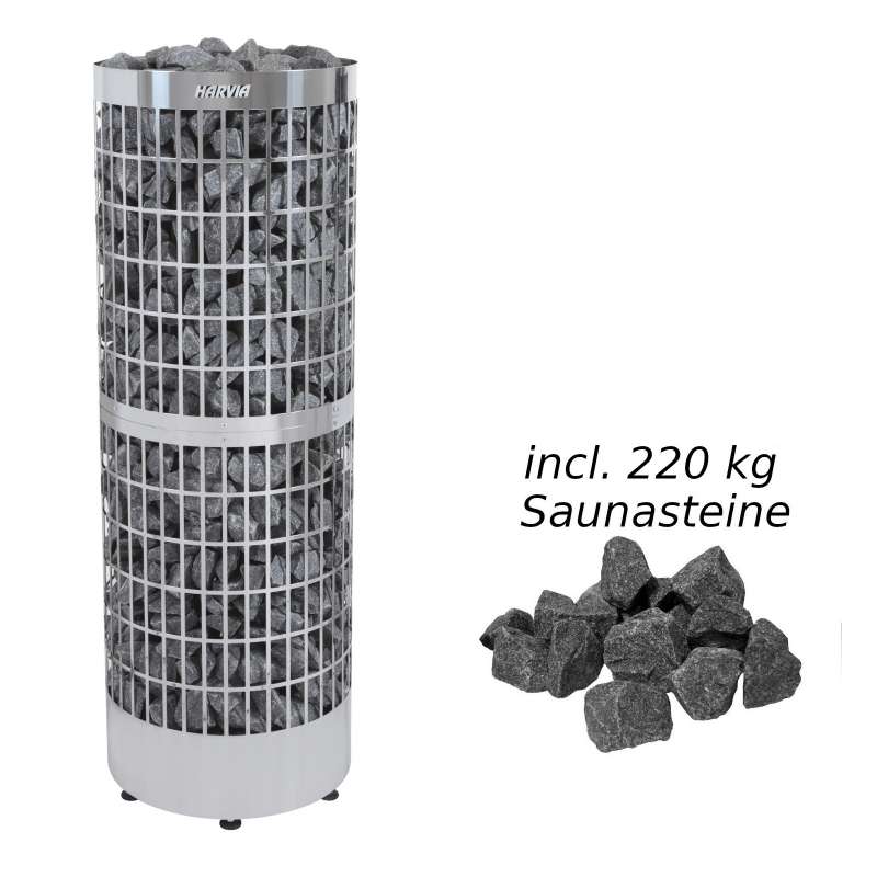 Harvia Saunaofen Cilindro Pro 16,6/19,8 kW Elektroofen Saunaheizgerät, Stahl