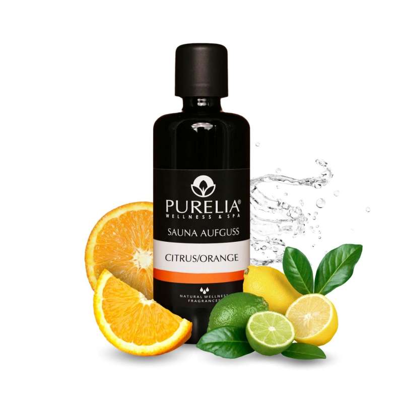 PURELIA Saunaaufguss Konzentrat Zitrus-Orange 100 ml natürlicher Sauna-aufguss - reine ätherische Öl