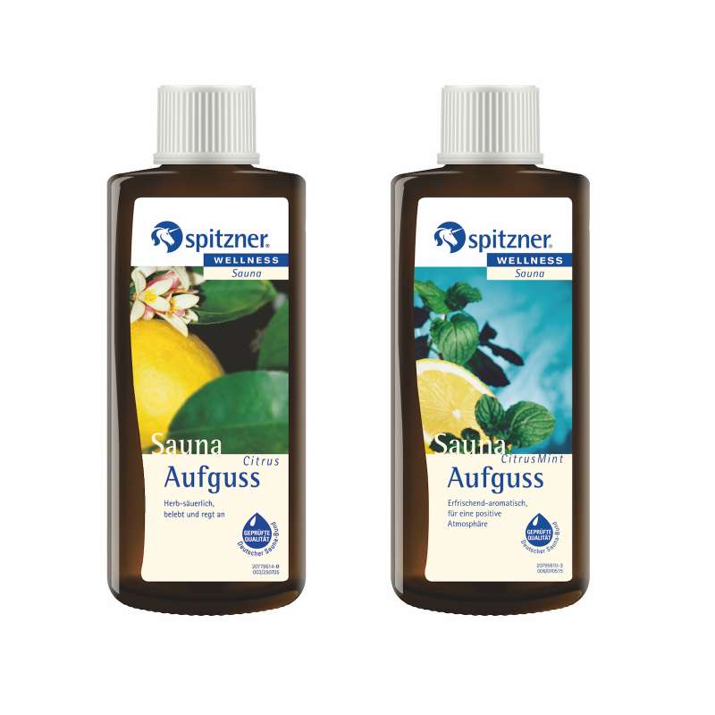 Spitzner 2 Düfte Citrus und Citrus Mint Vorteilspack Saunaaufguss mit je 190 ml