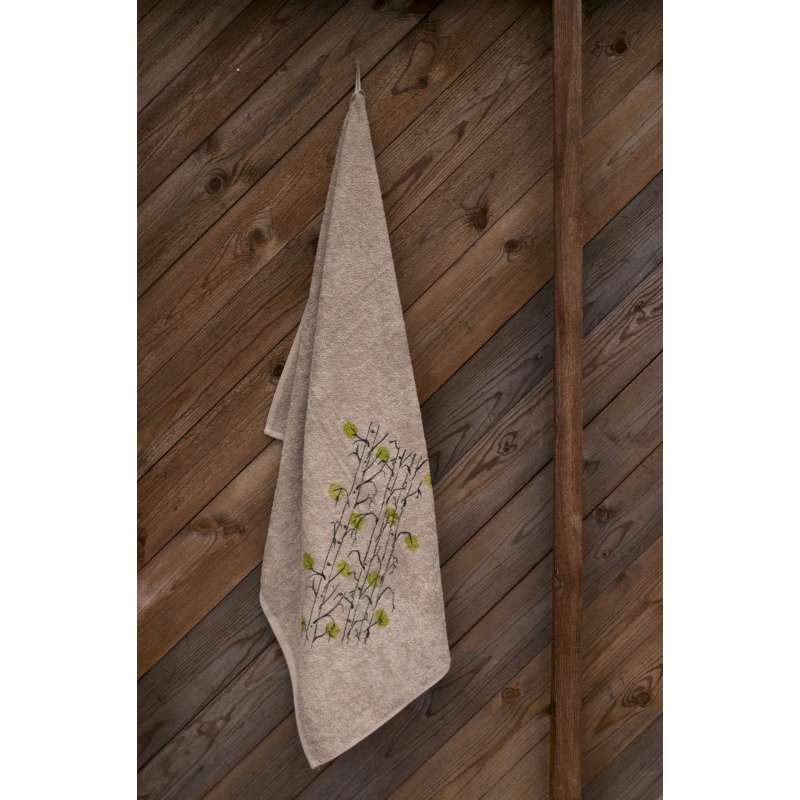 Pikkupuoti Oy Saunatuch Birke Beige finnisches Saunahandtuch aus 100% Baumwolle 100x150cm