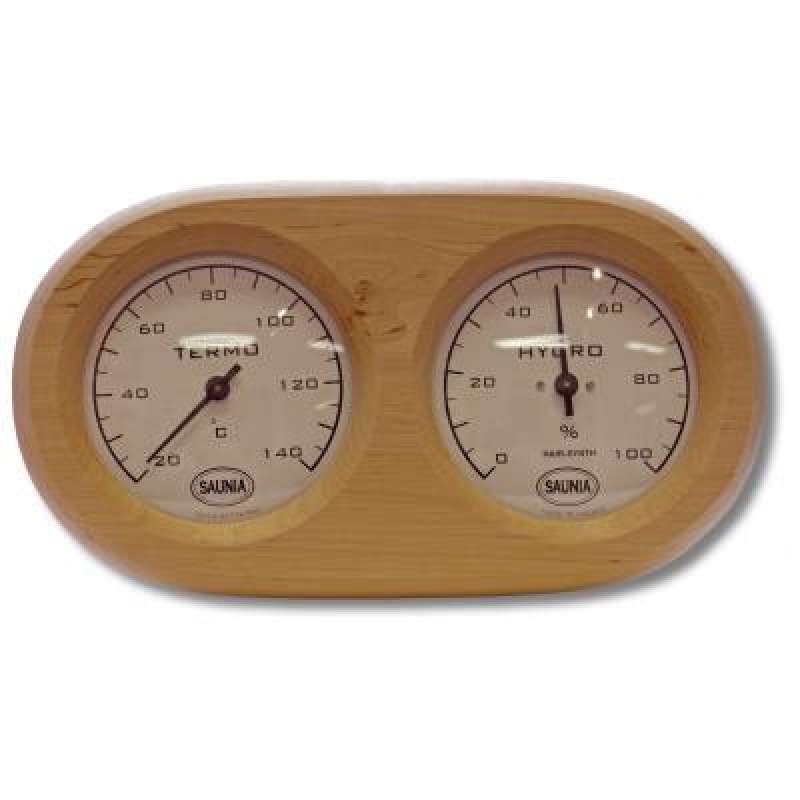 Nikkarien Sauna Thermo und Hygrometer oval dunkle Erle 590TL