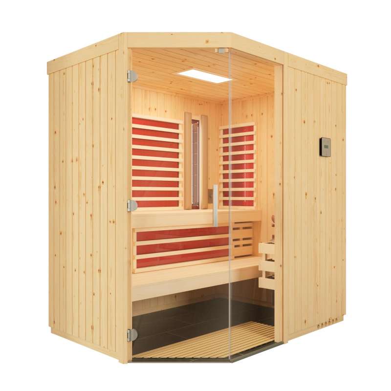 Infraworld Sauna Optima Elementkabine Sole Therme und Infrarotstrahler 151x202cm