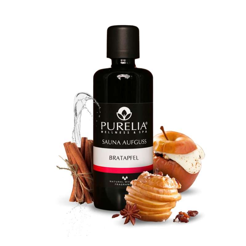 PURELIA Saunaaufguss Konzentrat Bratapfel 100 ml natürlicher Sauna-aufguss - reine ätherische Öle