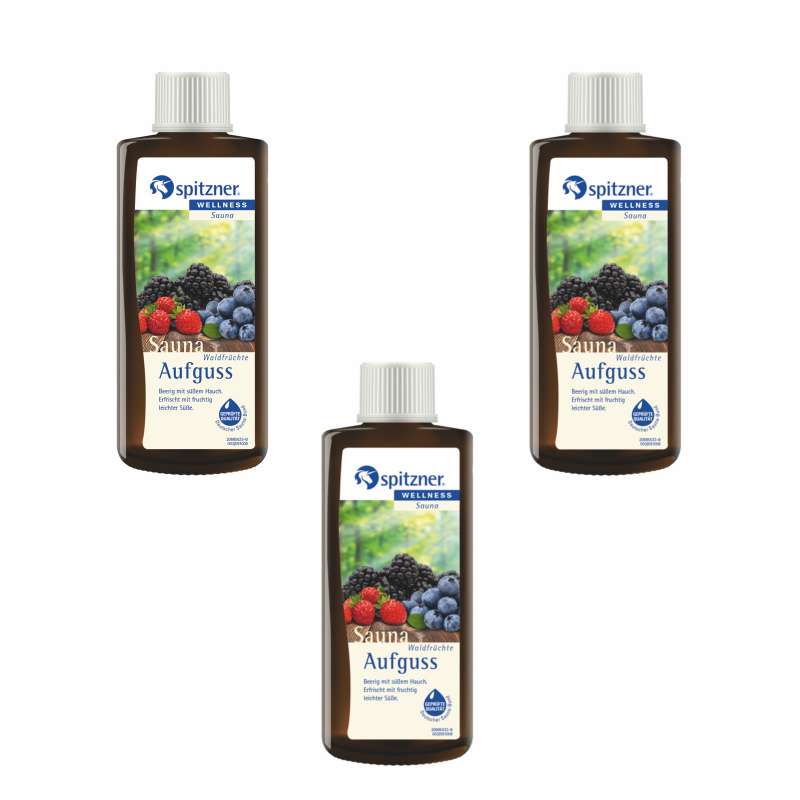 Spitzner Saunaaufguss Waldfrüchte 3x 190 ml 3er Vorteilspack Wellness Konzentrat