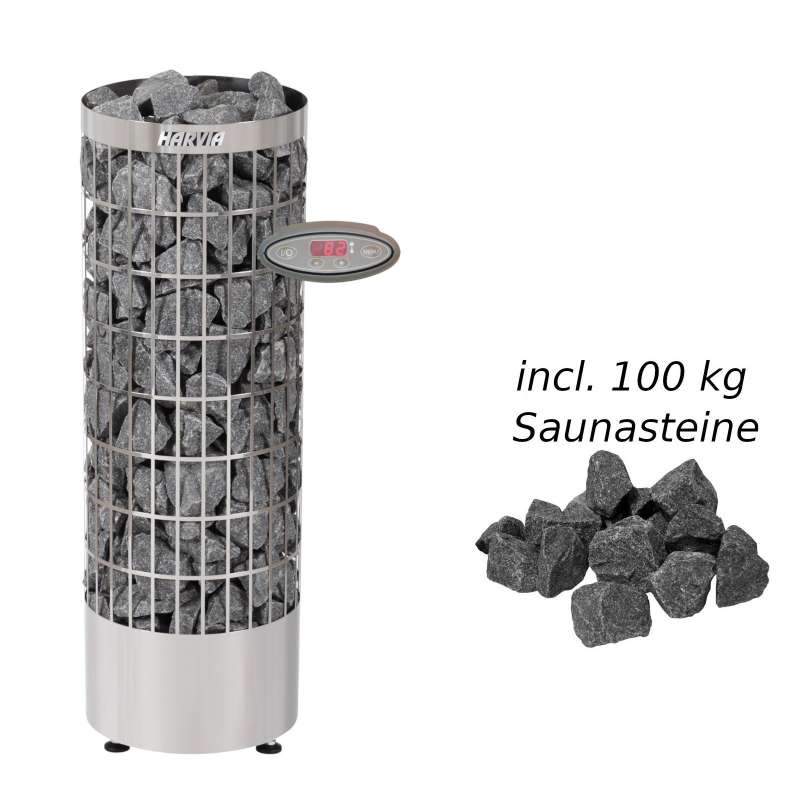 Harvia Saunaofen Cilindro 9,0 kW Elektroofen PC90EE Saunaheizung, stahl