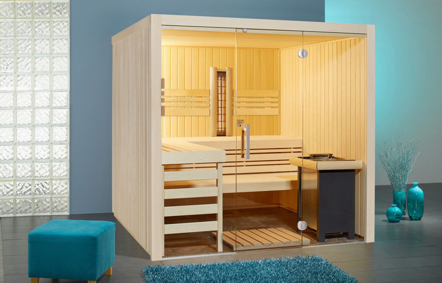 Infraworld Sauna Panorama Complete Espe 210x210x203cm mit ABC-Strahler ...