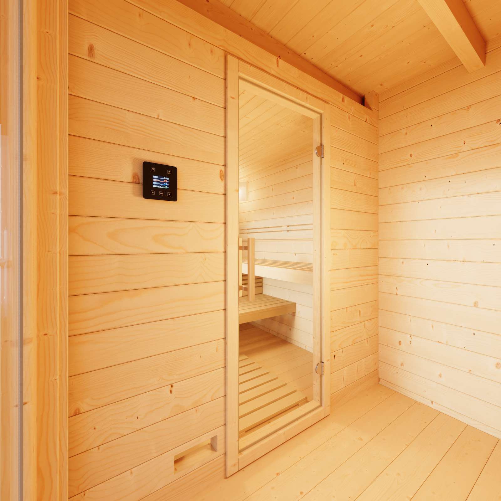 Infraworld Gartensauna Terra 2 Außensauna mit Vorraum Saunahaus 341 x ...